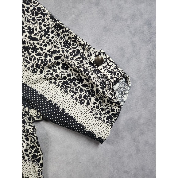 Anthropologie Everly Womens Size Large Floral Striped Dot Spring Top Blouse - Picture 4 of 10